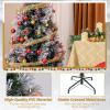 imageGoplus 7ft Prelit Fiber Optic Christmas Tree Artificial Snowy Xmas Tree with 76 Cool White LED Lights 8 Modes 270 PVC Leaves ampamp Pine Needles Pine Cones Red Berries Office Home Holiday DecorationCool White