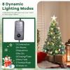 imageGoplus 7ft Prelit Fiber Optic Christmas Tree Artificial Snowy Xmas Tree with 76 Cool White LED Lights 8 Modes 270 PVC Leaves ampamp Pine Needles Pine Cones Red Berries Office Home Holiday DecorationWarm White