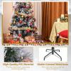 imageGoplus 7ft Prelit Fiber Optic Christmas Tree Artificial Snowy Xmas Tree with 76 Cool White LED Lights 8 Modes 270 PVC Leaves ampamp Pine Needles Pine Cones Red Berries Office Home Holiday DecorationCool White