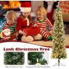 imageGoplus 7ft Prelit HalfShape Christmas Tree SpaceSaving Slender Artificial Xmas Tree with 150 Lights 450 Branch Tips Foldable Metal Stand for Indoor Office Home Party Holiday Decor7 FT with Pine Needles