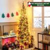 imageGoplus 7ft Prelit HalfShape Christmas Tree SpaceSaving Slender Artificial Xmas Tree with 150 Lights 450 Branch Tips Foldable Metal Stand for Indoor Office Home Party Holiday Decor7ft