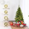 imageGoplus 7ft Prelit HalfShape Christmas Tree SpaceSaving Slender Artificial Xmas Tree with 150 Lights 450 Branch Tips Foldable Metal Stand for Indoor Office Home Party Holiday Decor5 FT