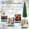 imageGoplus 7ft Prelit HalfShape Christmas Tree SpaceSaving Slender Artificial Xmas Tree with 150 Lights 450 Branch Tips Foldable Metal Stand for Indoor Office Home Party Holiday Decor7ft