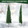 imageGoplus 7ft Prelit HalfShape Christmas Tree SpaceSaving Slender Artificial Xmas Tree with 150 Lights 450 Branch Tips Foldable Metal Stand for Indoor Office Home Party Holiday Decor7ft