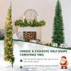 imageGoplus 7ft Prelit HalfShape Christmas Tree SpaceSaving Slender Artificial Xmas Tree with 150 Lights 450 Branch Tips Foldable Metal Stand for Indoor Office Home Party Holiday Decor7ft