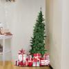 imageGoplus 7ft Prelit HalfShape Christmas Tree SpaceSaving Slender Artificial Xmas Tree with 150 Lights 450 Branch Tips Foldable Metal Stand for Indoor Office Home Party Holiday Decor5 FT