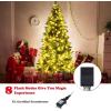 imageGoplus 7ft Prelit HalfShape Christmas Tree SpaceSaving Slender Artificial Xmas Tree with 150 Lights 450 Branch Tips Foldable Metal Stand for Indoor Office Home Party Holiday Decor6ft