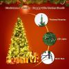imageGoplus 7ft Prelit HalfShape Christmas Tree SpaceSaving Slender Artificial Xmas Tree with 150 Lights 450 Branch Tips Foldable Metal Stand for Indoor Office Home Party Holiday Decor6ft