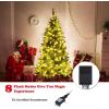 imageGoplus 7ft Prelit HalfShape Christmas Tree SpaceSaving Slender Artificial Xmas Tree with 150 Lights 450 Branch Tips Foldable Metal Stand for Indoor Office Home Party Holiday Decor5 FT