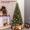 imageGoplus 7ft Prelit HalfShape Christmas Tree SpaceSaving Slender Artificial Xmas Tree with 150 Lights 450 Branch Tips Foldable Metal Stand for Indoor Office Home Party Holiday Decor8 FT