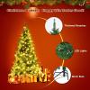 imageGoplus 7ft Prelit HalfShape Christmas Tree SpaceSaving Slender Artificial Xmas Tree with 150 Lights 450 Branch Tips Foldable Metal Stand for Indoor Office Home Party Holiday Decor5 FT
