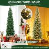 imageGoplus 7ft Prelit HalfShape Christmas Tree SpaceSaving Slender Artificial Xmas Tree with 150 Lights 450 Branch Tips Foldable Metal Stand for Indoor Office Home Party Holiday Decor7ft