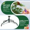 imageGoplus 8ft PreLit Artificial Christmas Tree Hinged Full Xmas Pine Tree with 410 Warm White LED Lights 8 Modes 1226 PVC ampamp PE Branch Tips Pine Cones Metal Stand Seasonal Home Office DecorationGreenprelit