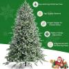 imageGoplus 8ft PreLit Artificial Christmas Tree Hinged Full Xmas Pine Tree with 410 Warm White LED Lights 8 Modes 1226 PVC ampamp PE Branch Tips Pine Cones Metal Stand Seasonal Home Office DecorationGreenwhite