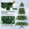 imageGoplus 8ft PreLit Artificial Christmas Tree Hinged Full Xmas Pine Tree with 410 Warm White LED Lights 8 Modes 1226 PVC ampamp PE Branch Tips Pine Cones Metal Stand Seasonal Home Office DecorationGreenprelit