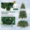 imageGoplus 8ft PreLit Artificial Christmas Tree Hinged Full Xmas Pine Tree with 410 Warm White LED Lights 8 Modes 1226 PVC ampamp PE Branch Tips Pine Cones Metal Stand Seasonal Home Office DecorationGreenprelit