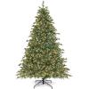 imageGoplus 8ft PreLit Artificial Christmas Tree Hinged Full Xmas Pine Tree with 410 Warm White LED Lights 8 Modes 1226 PVC ampamp PE Branch Tips Pine Cones Metal Stand Seasonal Home Office DecorationGreenprelit