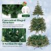 imageGoplus 8ft PreLit Artificial Christmas Tree Hinged Full Xmas Pine Tree with 410 Warm White LED Lights 8 Modes 1226 PVC ampamp PE Branch Tips Pine Cones Metal Stand Seasonal Home Office DecorationGreenprelit