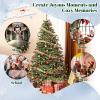 imageGoplus 8ft PreLit Artificial Christmas Tree Hinged Full Xmas Pine Tree with 410 Warm White LED Lights 8 Modes 1226 PVC ampamp PE Branch Tips Pine Cones Metal Stand Seasonal Home Office DecorationGreenprelit