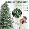 imageGoplus 8ft PreLit Artificial Christmas Tree Hinged Full Xmas Pine Tree with 410 Warm White LED Lights 8 Modes 1226 PVC ampamp PE Branch Tips Pine Cones Metal Stand Seasonal Home Office DecorationGreenwhite