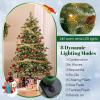 imageGoplus 8ft PreLit Artificial Christmas Tree Hinged Full Xmas Pine Tree with 410 Warm White LED Lights 8 Modes 1226 PVC ampamp PE Branch Tips Pine Cones Metal Stand Seasonal Home Office DecorationGreenprelit