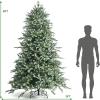 imageGoplus 8ft PreLit Artificial Christmas Tree Hinged Full Xmas Pine Tree with 410 Warm White LED Lights 8 Modes 1226 PVC ampamp PE Branch Tips Pine Cones Metal Stand Seasonal Home Office DecorationGreenwhite