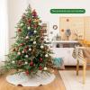 imageGoplus 8ft PreLit Artificial Christmas Tree Hinged Full Xmas Pine Tree with 410 Warm White LED Lights 8 Modes 1226 PVC ampamp PE Branch Tips Pine Cones Metal Stand Seasonal Home Office DecorationGreenwhite