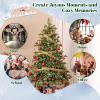 imageGoplus 8ft PreLit Artificial Christmas Tree Hinged Full Xmas Pine Tree with 410 Warm White LED Lights 8 Modes 1226 PVC ampamp PE Branch Tips Pine Cones Metal Stand Seasonal Home Office DecorationGreenprelit