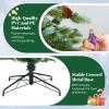 imageGoplus 8ft PreLit Artificial Christmas Tree Hinged Full Xmas Pine Tree with 410 Warm White LED Lights 8 Modes 1226 PVC ampamp PE Branch Tips Pine Cones Metal Stand Seasonal Home Office DecorationGreenprelit