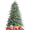 imageGoplus 8ft PreLit Artificial Christmas Tree Hinged Full Xmas Pine Tree with 410 Warm White LED Lights 8 Modes 1226 PVC ampamp PE Branch Tips Pine Cones Metal Stand Seasonal Home Office DecorationGreenwhite
