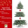 imageGoplus 8ft PreLit Artificial Christmas Tree Hinged Full Xmas Pine Tree with 410 Warm White LED Lights 8 Modes 1226 PVC ampamp PE Branch Tips Pine Cones Metal Stand Seasonal Home Office DecorationGreenwhite