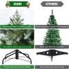 imageGoplus 8ft PreLit Artificial Christmas Tree Hinged Full Xmas Pine Tree with 410 Warm White LED Lights 8 Modes 1226 PVC ampamp PE Branch Tips Pine Cones Metal Stand Seasonal Home Office DecorationGreenwhite