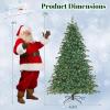 imageGoplus 8ft PreLit Artificial Christmas Tree Hinged Full Xmas Pine Tree with 410 Warm White LED Lights 8 Modes 1226 PVC ampamp PE Branch Tips Pine Cones Metal Stand Seasonal Home Office DecorationGreenprelit