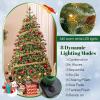 imageGoplus 8ft PreLit Artificial Christmas Tree Hinged Full Xmas Pine Tree with 410 Warm White LED Lights 8 Modes 1226 PVC ampamp PE Branch Tips Pine Cones Metal Stand Seasonal Home Office DecorationGreenprelit