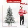 imageGoplus 8ft PreLit Snow Flocked Christmas Tree Artificial Hinged Xmas Tree with 1447 PVC ampamp PE Tips 800 Cool White LED Lights 3 Modes 2 Brightness Timer Remote Control Home Office DecorationCool White