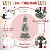 imageGoplus 8ft PreLit Snow Flocked Christmas Tree Artificial Hinged Xmas Tree with 1447 PVC ampamp PE Tips 800 Cool White LED Lights 3 Modes 2 Brightness Timer Remote Control Home Office DecorationCool White
