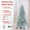 imageGoplus 8ft PreLit Snow Flocked Christmas Tree Artificial Hinged Xmas Tree with 1447 PVC ampamp PE Tips 800 Cool White LED Lights 3 Modes 2 Brightness Timer Remote Control Home Office DecorationCool White