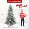 imageGoplus 8ft PreLit Snow Flocked Christmas Tree Artificial Hinged Xmas Tree with 1447 PVC ampamp PE Tips 800 Cool White LED Lights 3 Modes 2 Brightness Timer Remote Control Home Office DecorationCool White