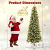 imageGoplus 9ft PreLit Artificial Christmas Tree Hinged Xmas Tree with 1416 PVC ampamp Pine Needles 560 Warm White LED Lights 8 Modes Red Berries Pine Cones Metal Stand Office Home Decoration