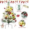 imageGoplus Set of 2 29quot Outdoor Pathway Christmas Trees Battery Operated PreLit Snow Flocked Xmas Trees with 30 Warm White LED Lights 8 Light Modes Pine Trees for Porch Driveway Yard Garden Decor