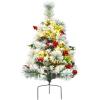 imageGoplus Set of 2 29quot Outdoor Pathway Christmas Trees Battery Operated PreLit Snow Flocked Xmas Trees with 30 Warm White LED Lights 8 Light Modes Pine Trees for Porch Driveway Yard Garden Decor