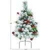 imageGoplus Set of 2 29quot Outdoor Pathway Christmas Trees Battery Operated PreLit Snow Flocked Xmas Trees with 30 Warm White LED Lights 8 Light Modes Pine Trees for Porch Driveway Yard Garden Decor
