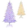 imageGoplus 6ft PreLit Artificial Christmas Tree White Hinged Xmas Tree with 383 Snow Flocked PE Tips 300 MultiColor ampamp WarmWhite Fairy LED Lights 11 Lighting Modes Home Office Party Holiday Decor