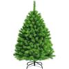 imageGoplus 7 FT Blue Gradient Snow Flocked Christmas Tree Artificial Unlit Hinged Xmas Full Tree with 725 Lush Branch Tips Foldable Metal Stand for Seasonal Home Office Party DecorationGreen