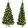 imageGoplus 7ft Prelit HalfShape Christmas Tree SpaceSaving Slender Artificial Xmas Tree with 150 Lights 450 Branch Tips Foldable Metal Stand for Indoor Office Home Party Holiday Decor8 FT