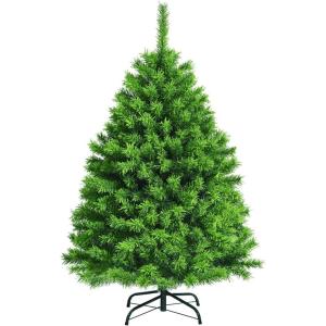 imageGoplus 7 FT Blue Gradient Snow Flocked Christmas Tree Artificial Unlit Hinged Xmas Full Tree with 725 Lush Branch Tips Foldable Metal Stand for Seasonal Home Office Party DecorationGreen