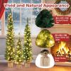 imageGoplus 3 4 5 PreLit Artificial Christmas Tree Set of 3 Slim Pencil Xmas Trees with 415 Green Branch Tips 230 Warm White LED Lights Burlap Base for Holiday Party Seasonal Office Home Decor