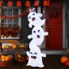 imageGoplus 4 Ft Halloween Decorations Outdoor Stacked Ghosts FreeStanding Cute Yard Decorations with 120 Builtin LED Lights Halloween Light up Spooky Ghosts for Lawn Garden Front Porch Party