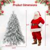 imageGoplus 45ft PreLit Snow Flocked Christmas Tree Artificial Hinged Full Xmas Tree with 279 PVC ampamp Pine Needles ampamp WillowLike PE Tips 150 Warm White LED Lights for Office Home Decoration6FT