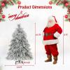 imageGoplus 45ft PreLit Snow Flocked Christmas Tree Artificial Hinged Full Xmas Tree with 279 PVC ampamp Pine Needles ampamp WillowLike PE Tips 150 Warm White LED Lights for Office Home Decoration4ft 6in